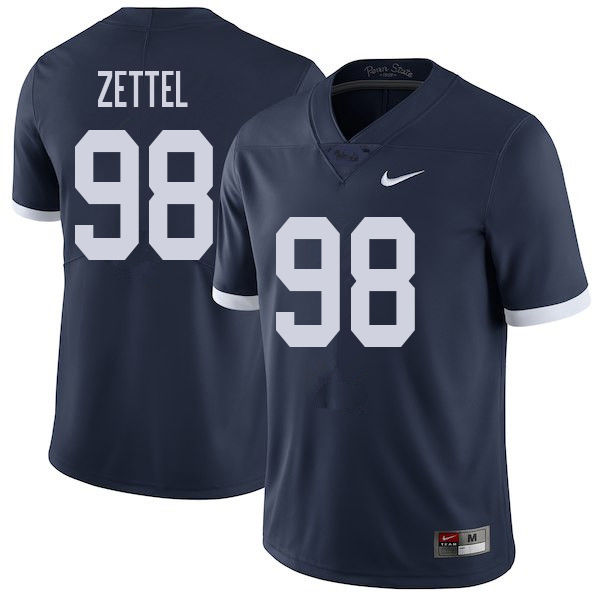 NCAA Nike Men's Penn State Nittany Lions Anthony Zettel #98 College Football Authentic Throwback Navy Stitched Jersey KTK7798TA